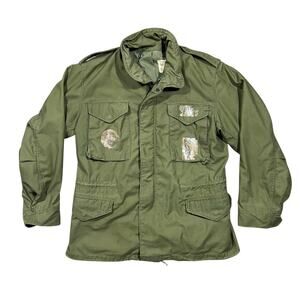 Vintage 1971 US Military M65 Cold Weather Field Coat Vietnam Era Sateen Medium